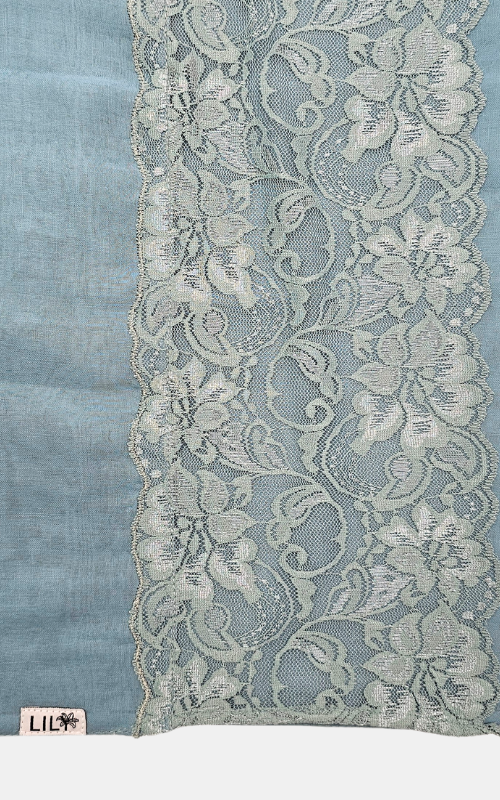 طرحة بوالياباني مع دانتيل~ Japanese Voile Lace Scarf 54 