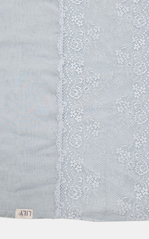 طرحة بوالياباني مع دانتيل~ Japanese Voile Lace Scarf 49 